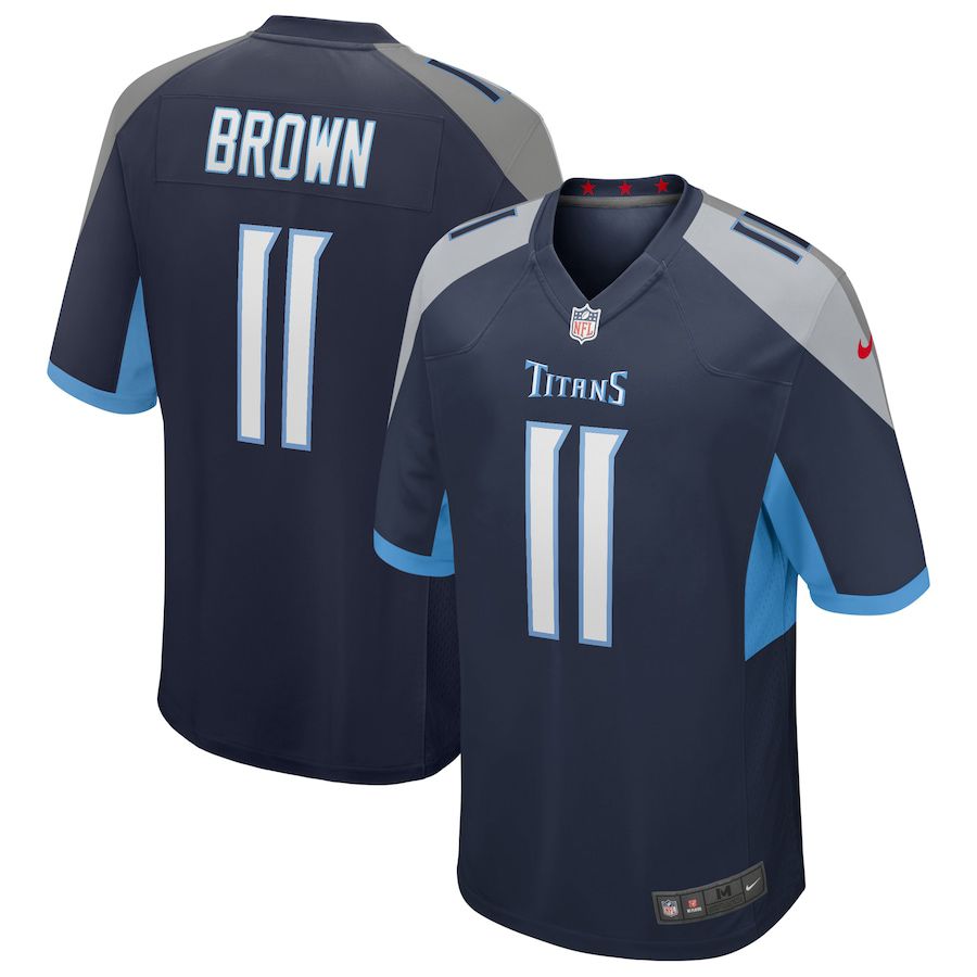 Men Tennessee Titans #11 AJ Brown Nike Navy Game NFL Jersey